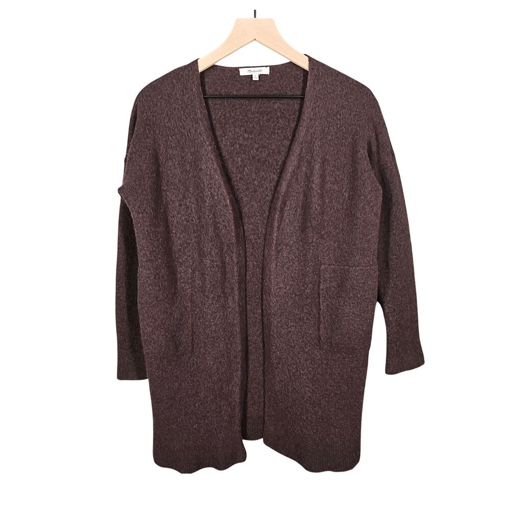 MADEWELL WOMEN'S BROWN WOOL BLEND DUSTER CARDIGAN SWEATER – SIZE SMALL